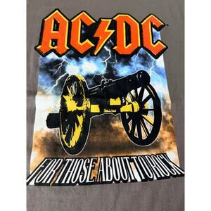 AC/DC For Those About To Rock Graphic Tee XL Band Shirt Gray Rock